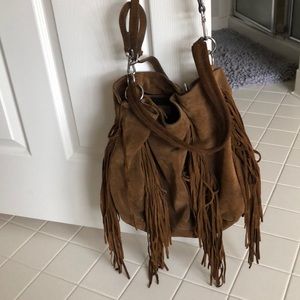 Suede fringe bag